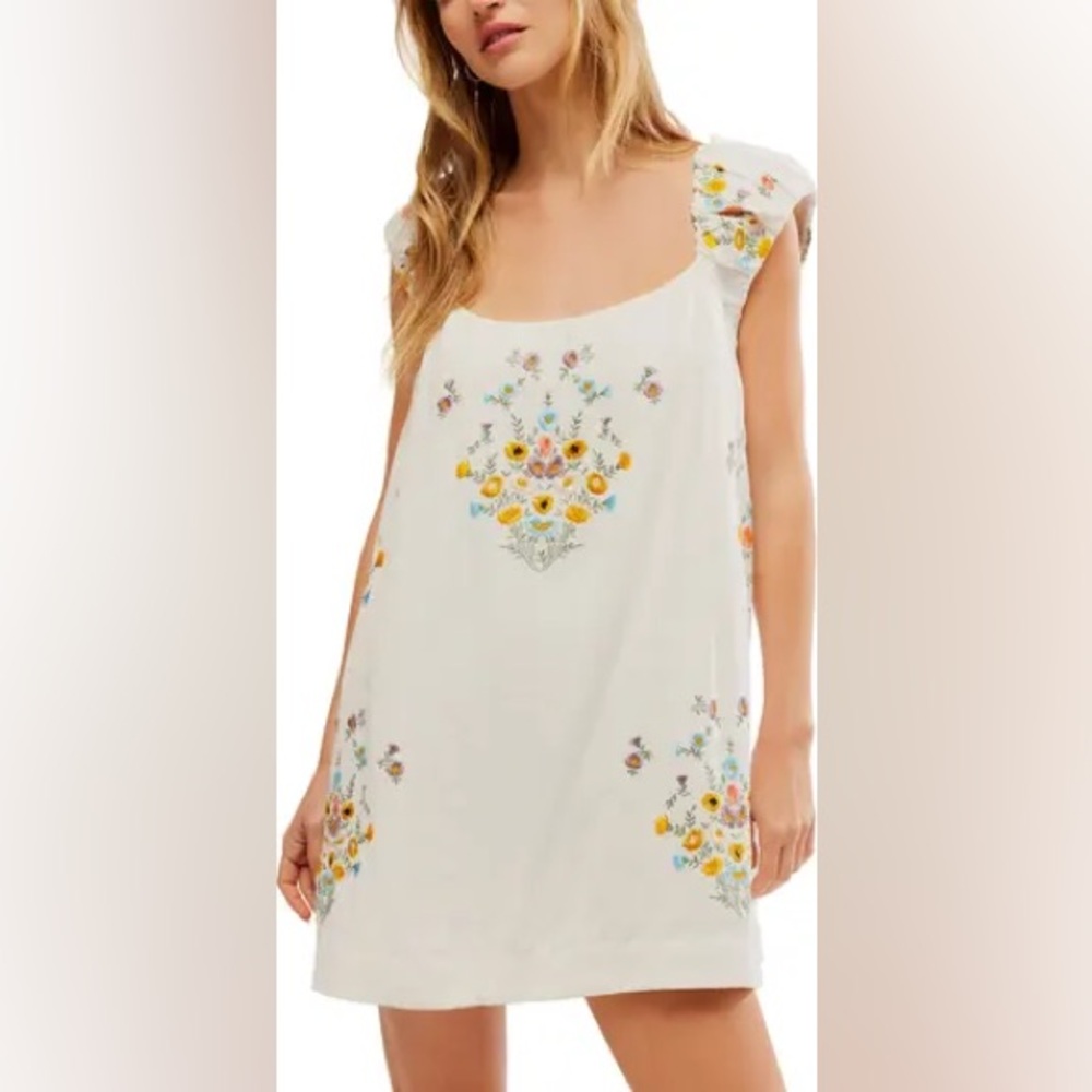 Free People Wildflower Embroidered Minidress